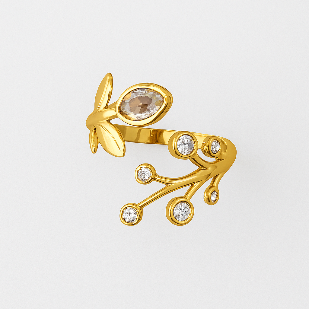 Bague Elise dorée et strass