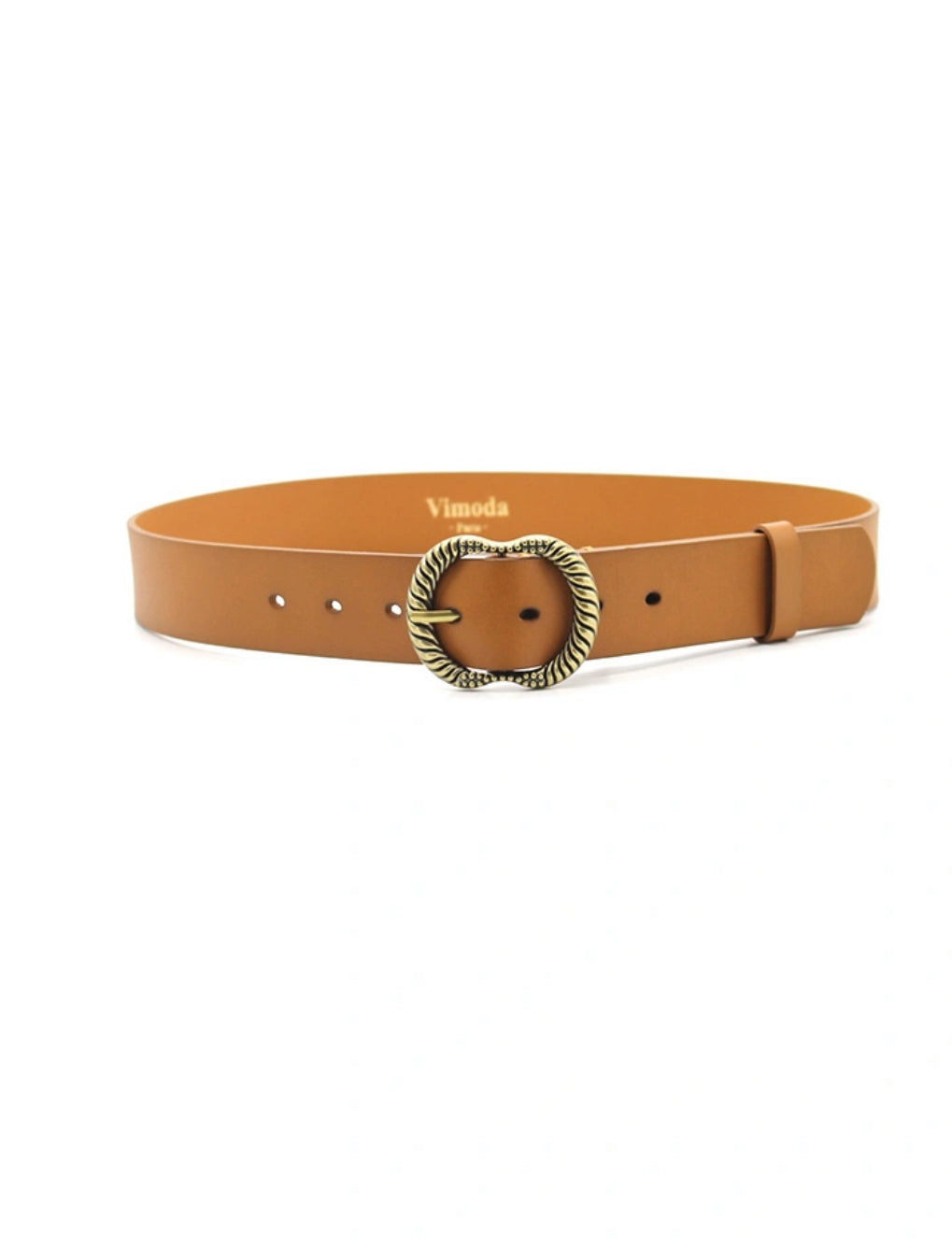 Ceinture Claudie femme en cuir camel de vachette – Élégance intemporelle - camel
