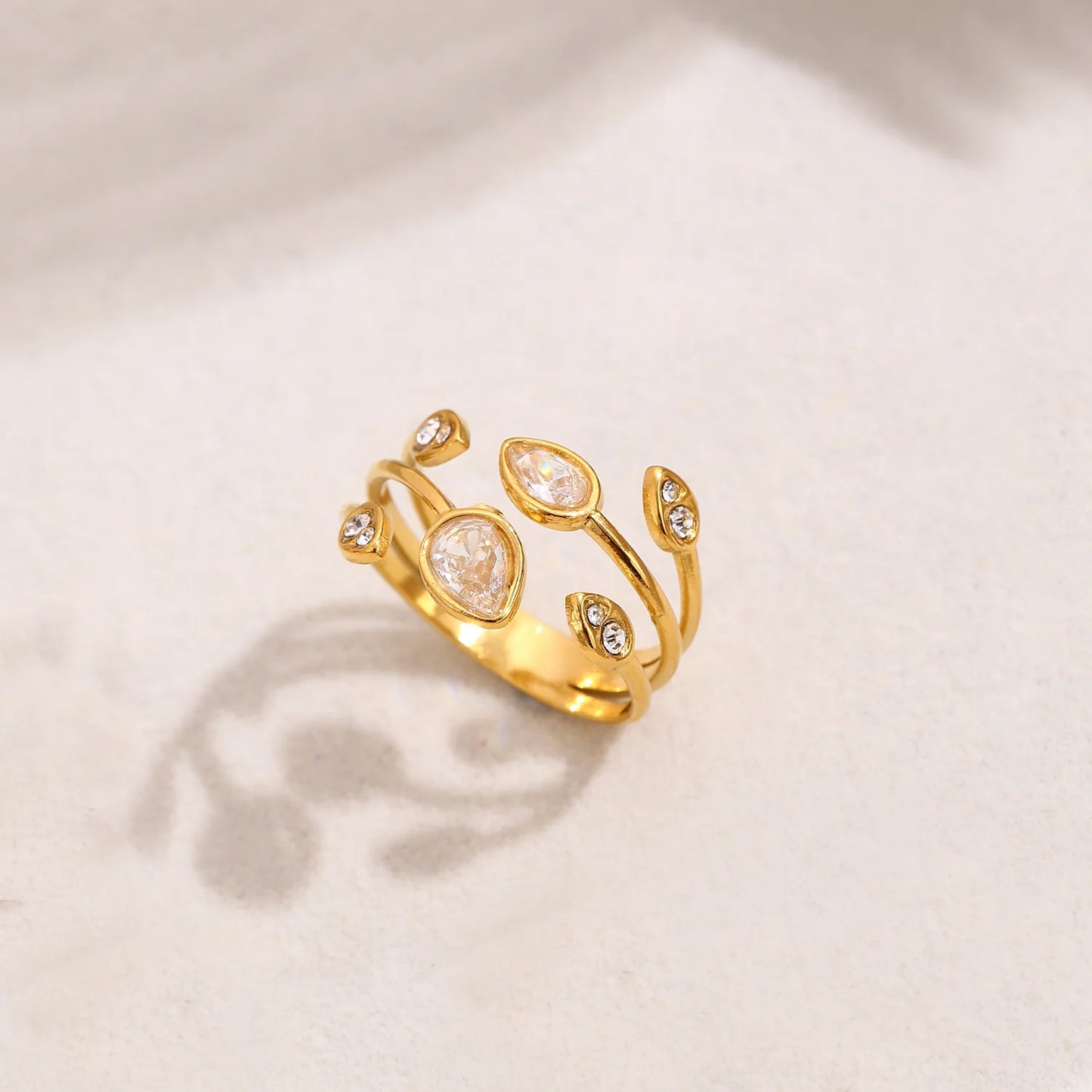 Bague Greta dorée et strass