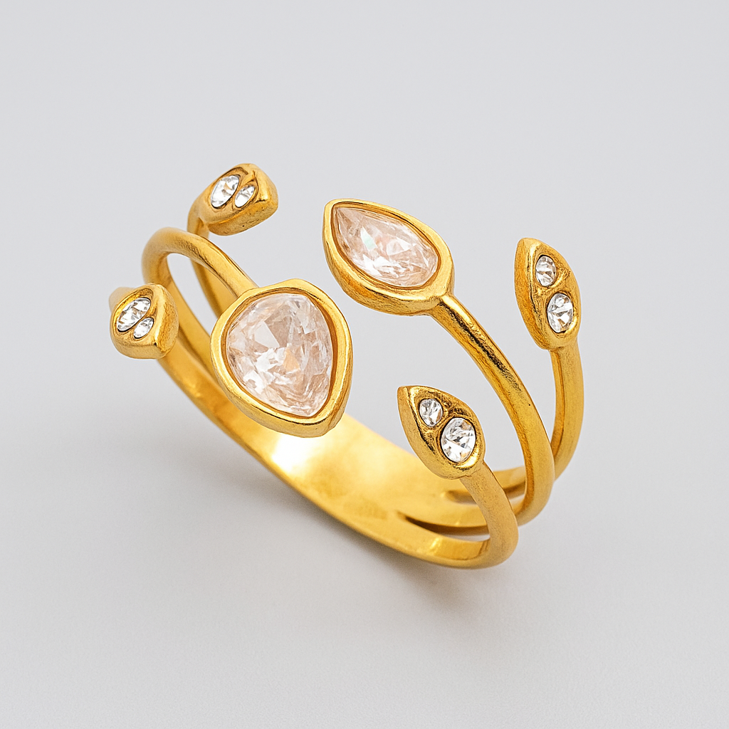 Bague Greta dorée et strass