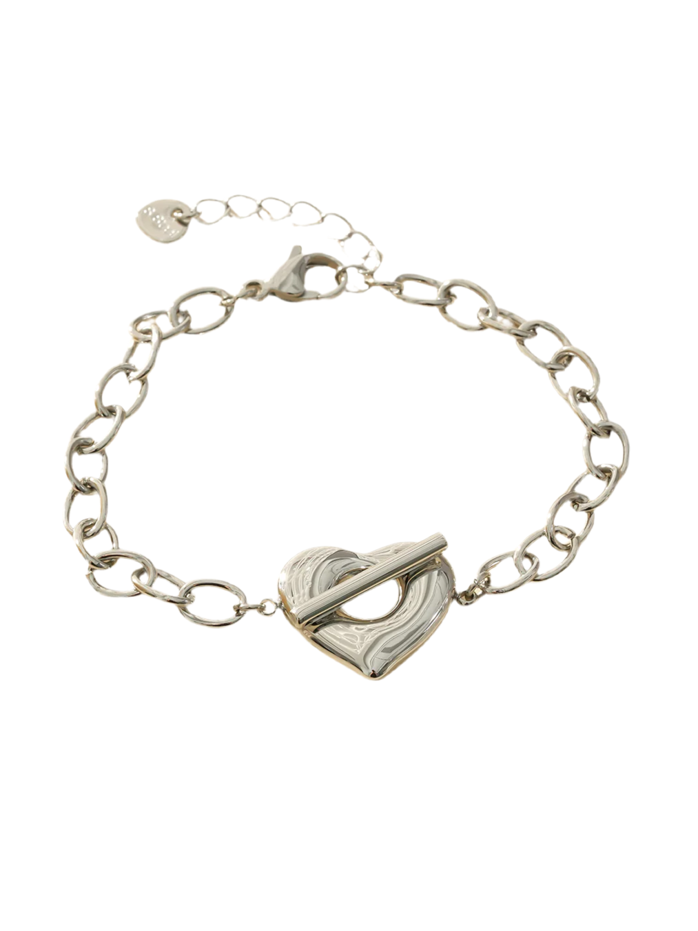 Bracelet Lucie cœur - argenté - cœur - romantique - acier inoxydable