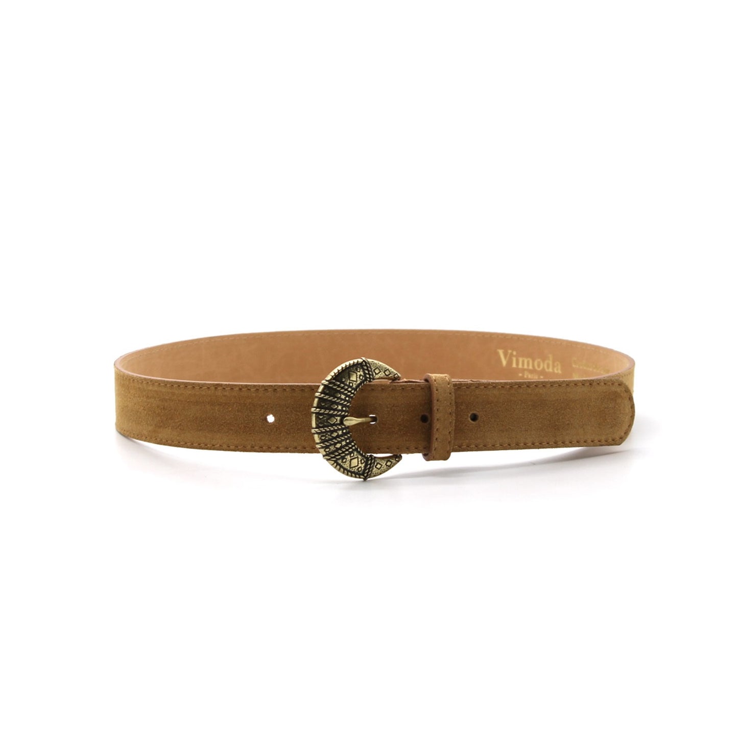 Ceinture Venise cuir daim - fabriqué en italie - camel