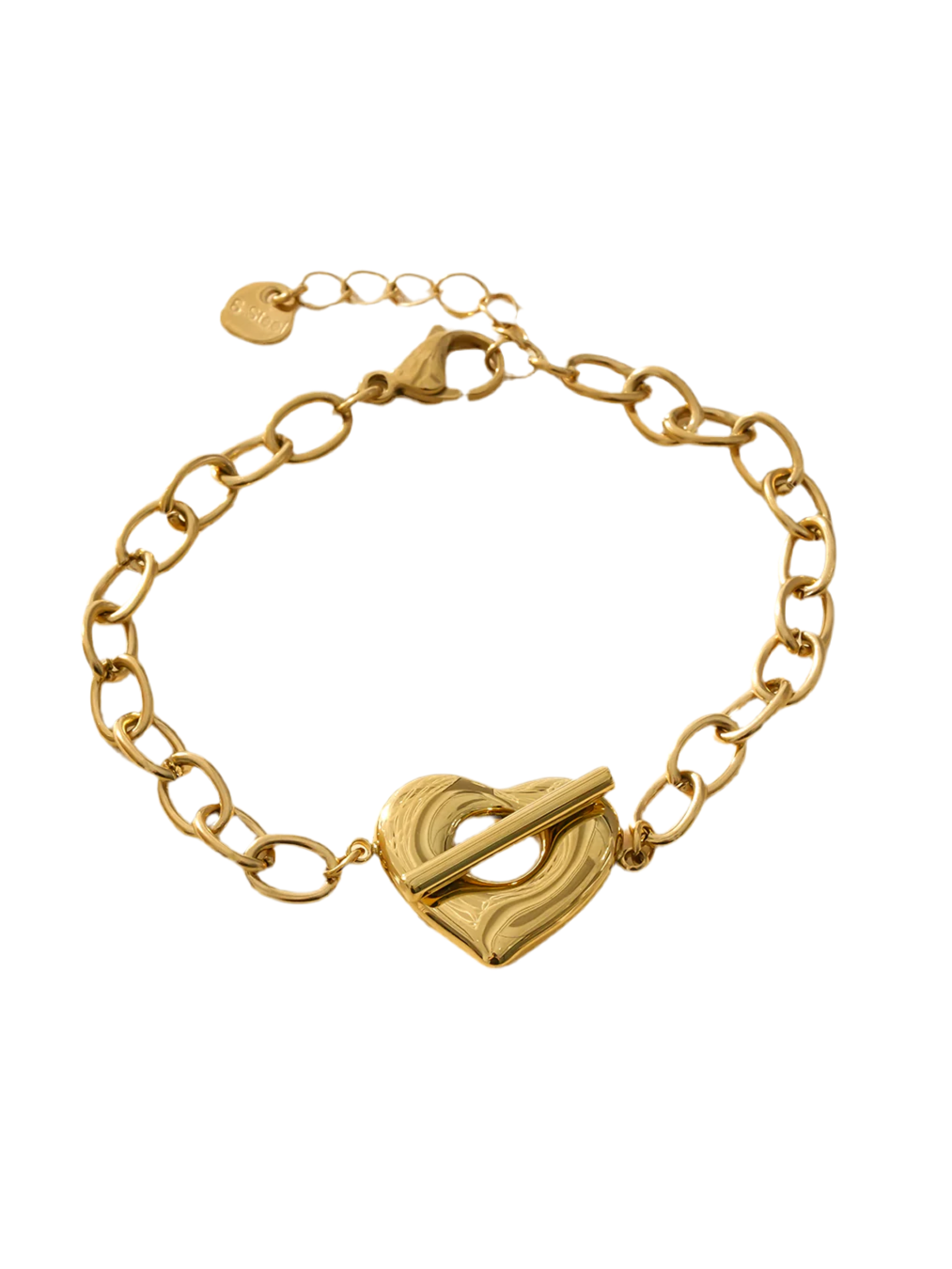Bracelet Lucie cœur - doré- cœur - romantique - acier inoxydable