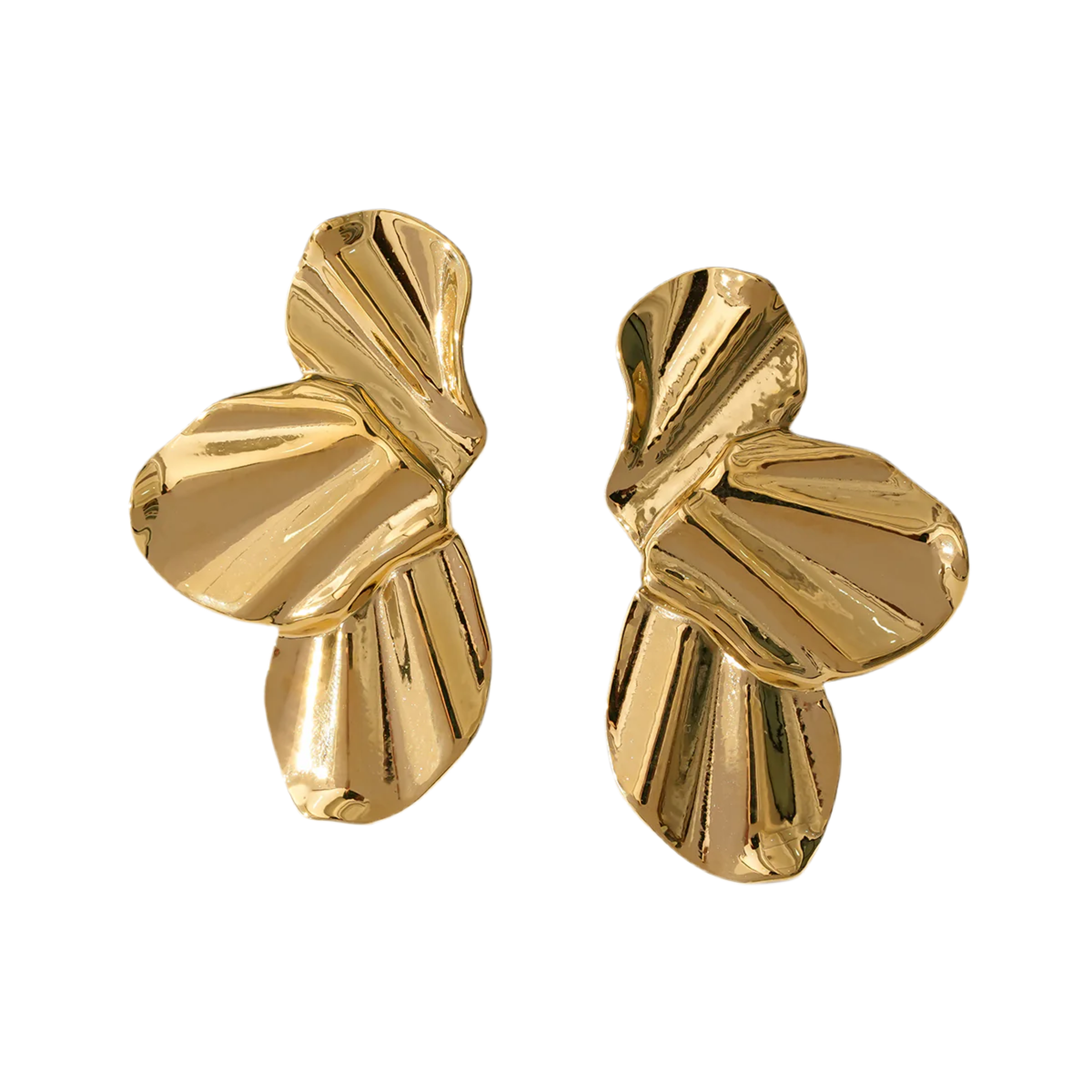 Boucles d’oreilles Selena acier doré fleur