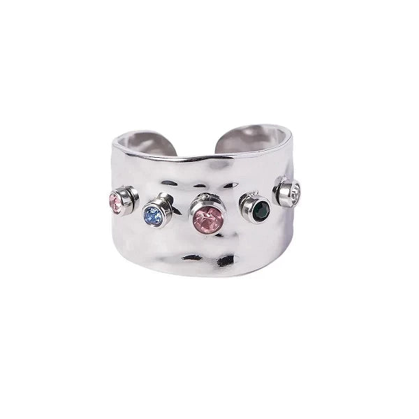 Bague Celia argent et pierres colorées