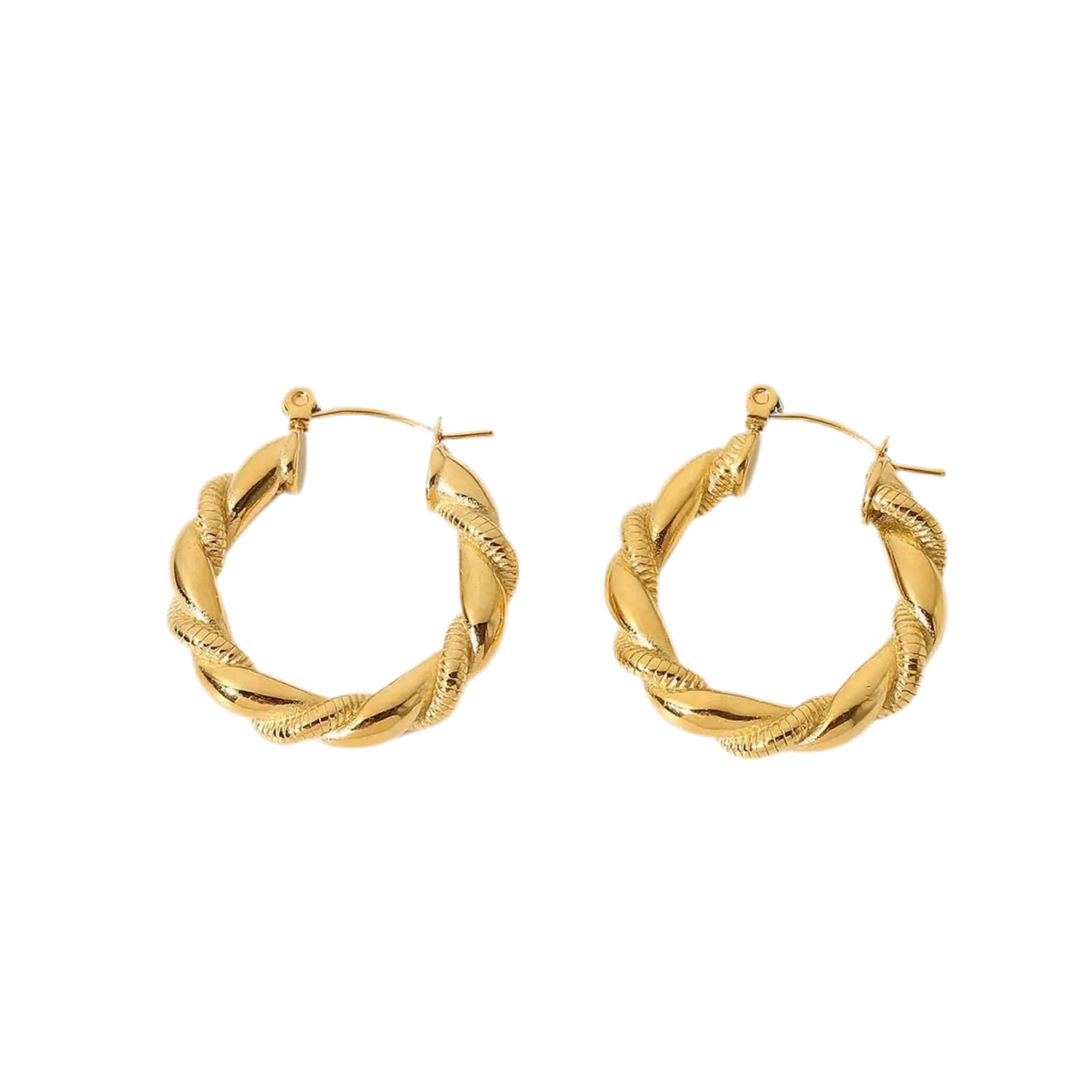 Boucles d'oreilles créoles «Carla » acier inoxydable dore