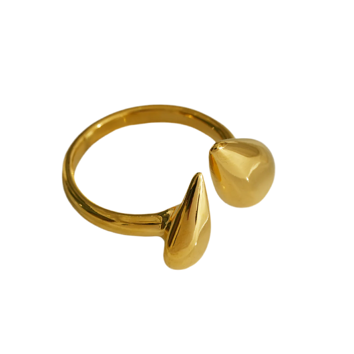Bague Victoria doée - goutes - ajustable