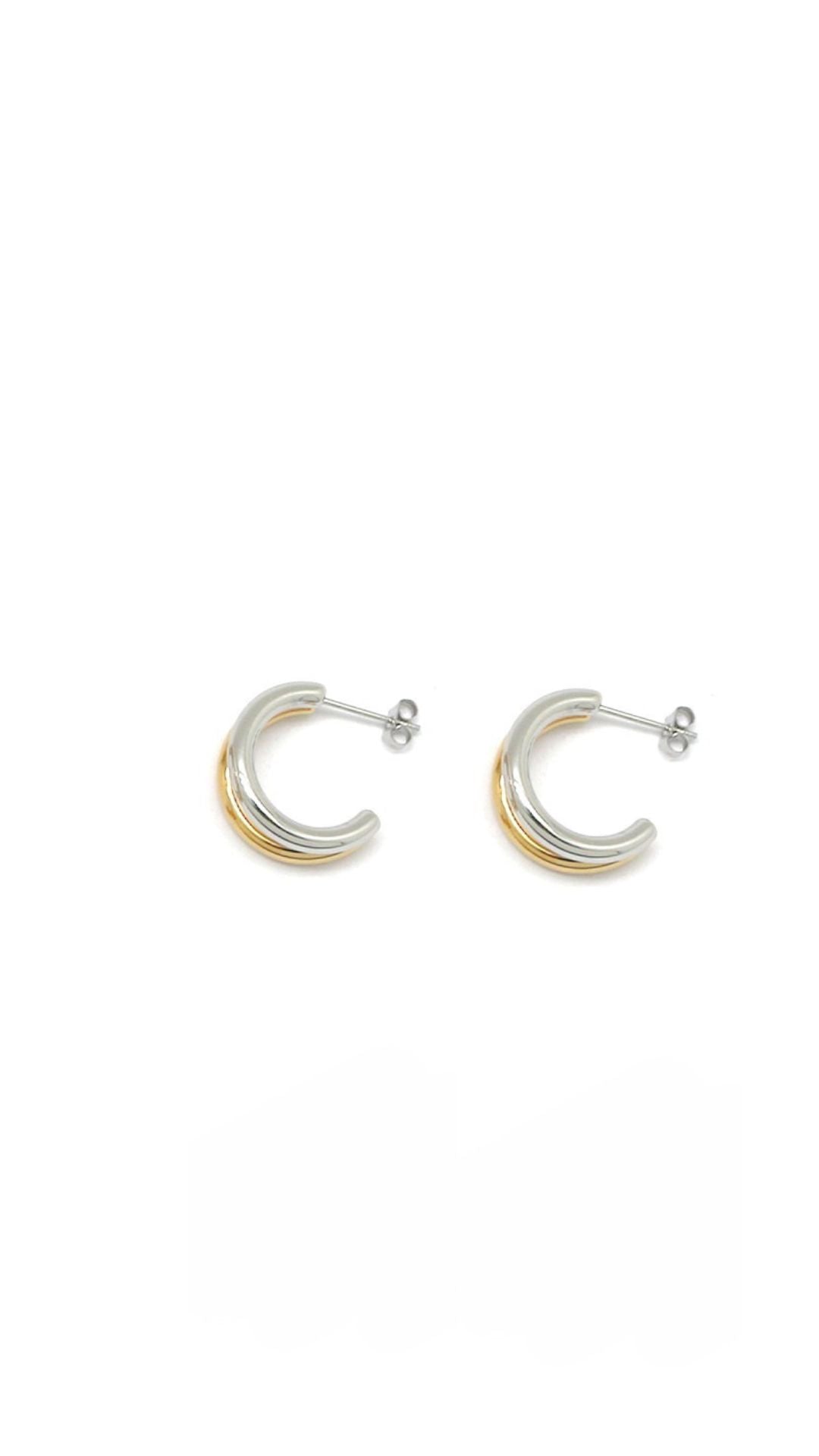 Boucles Créoles Colombe bicolore dorées-argentées