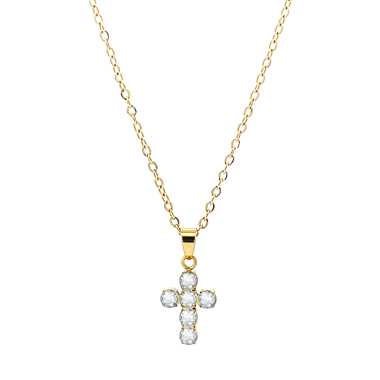 Collier Iris - pendentif croix or