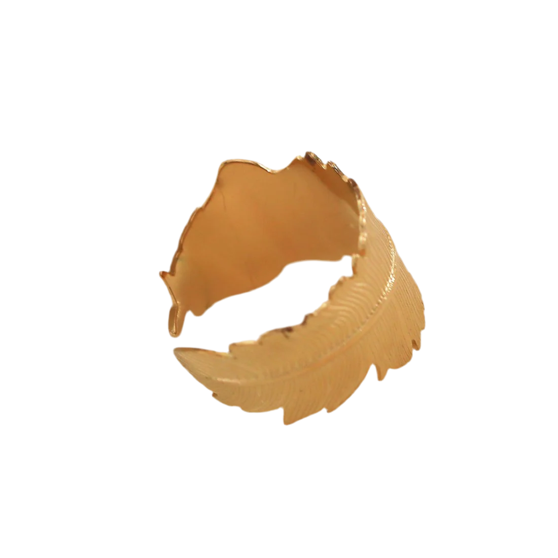 Bague Eden dorée feuille nature
