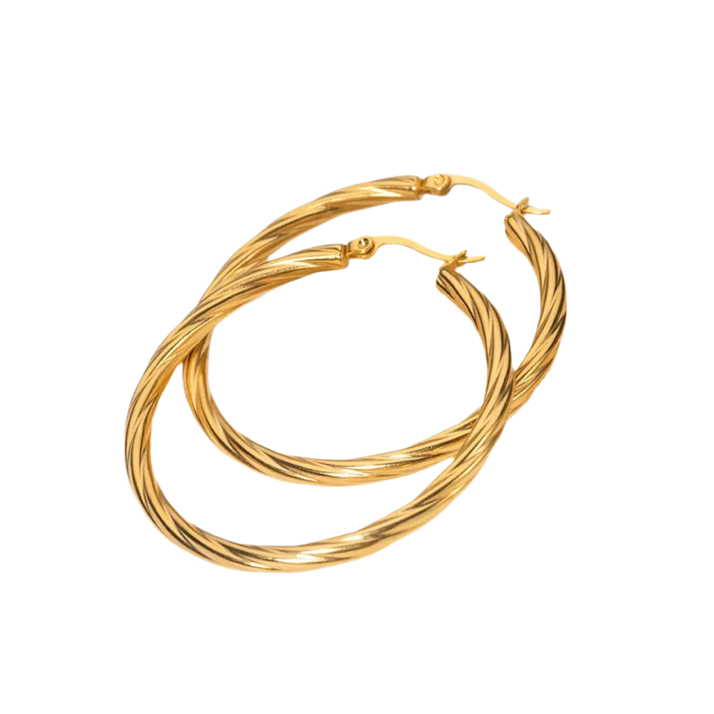 Boucles d’oreilles « Bai » créoles doré