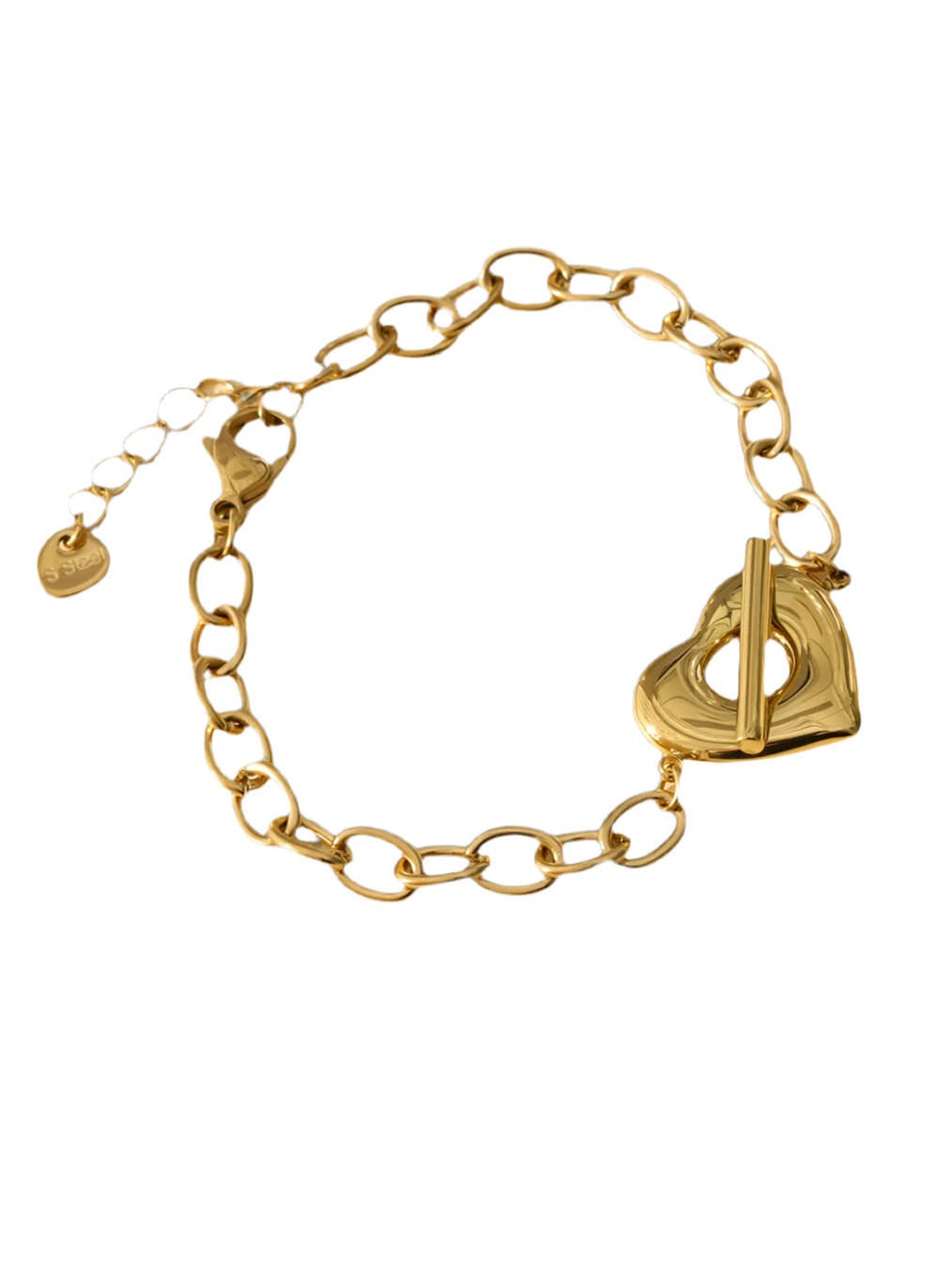 Bracelet Lucie cœur - doré- cœur - romantique - acier inoxydable