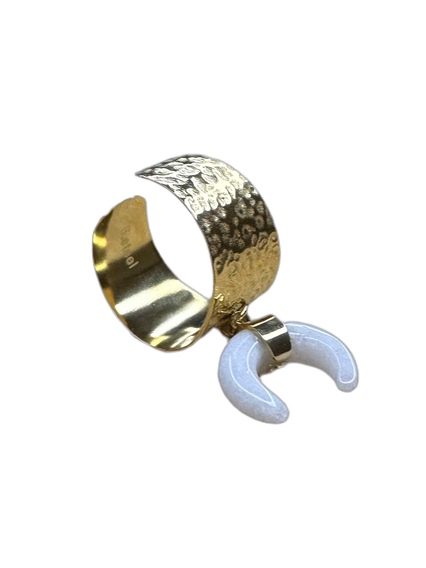 Bague Perla acier inoxydable doree et pierre naturelle