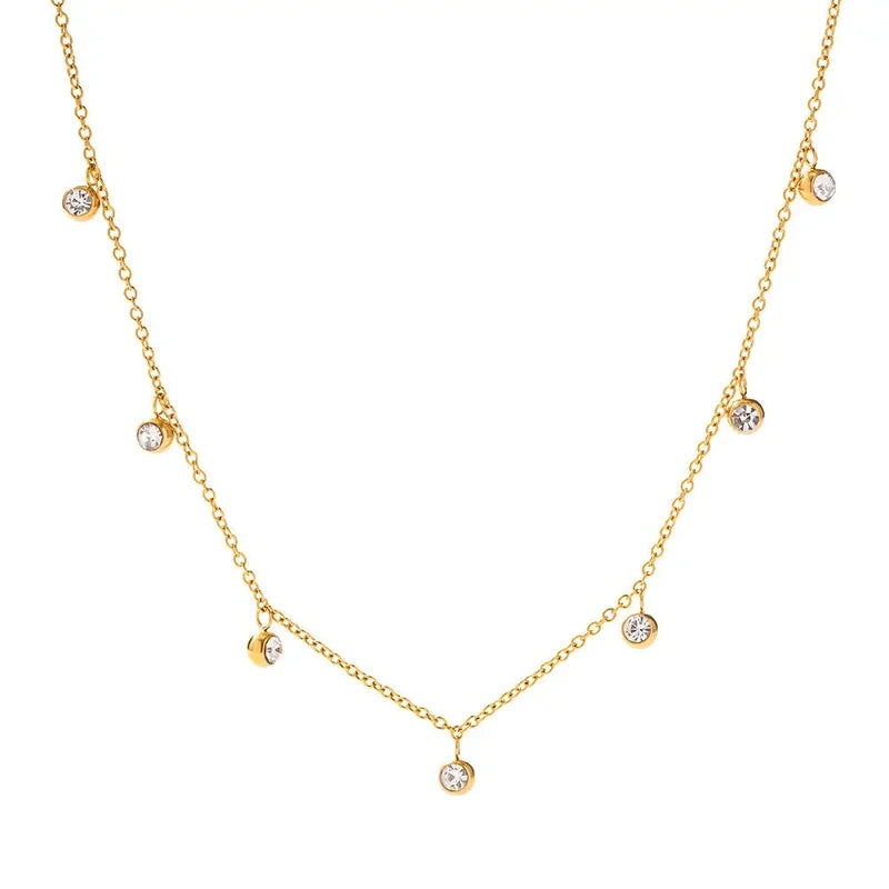 Collier « Daniela » acier inoxydable et strass
