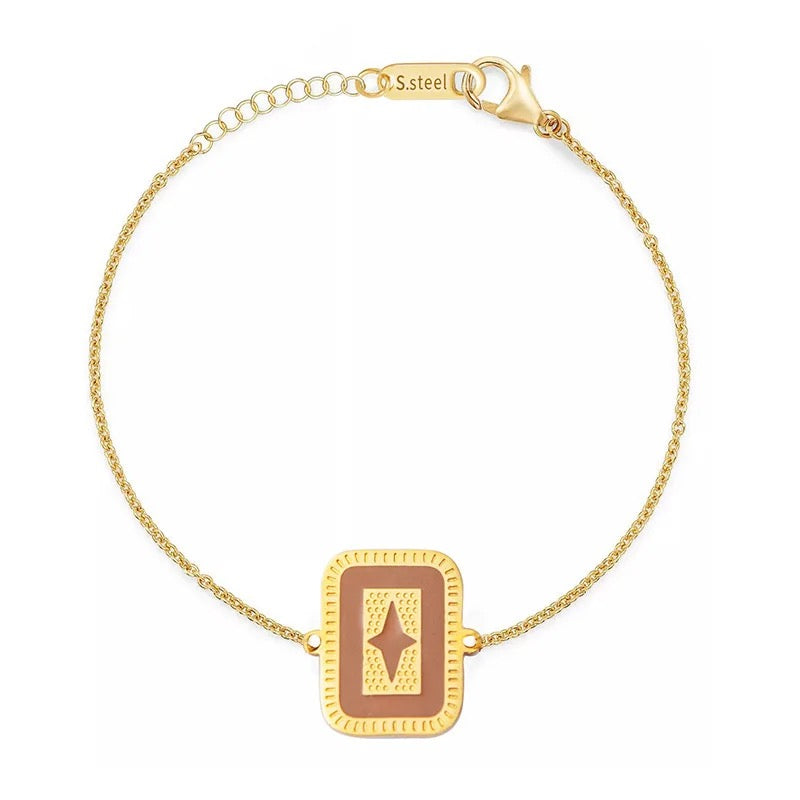 Bracelet Chiara doré et plaque émaillée