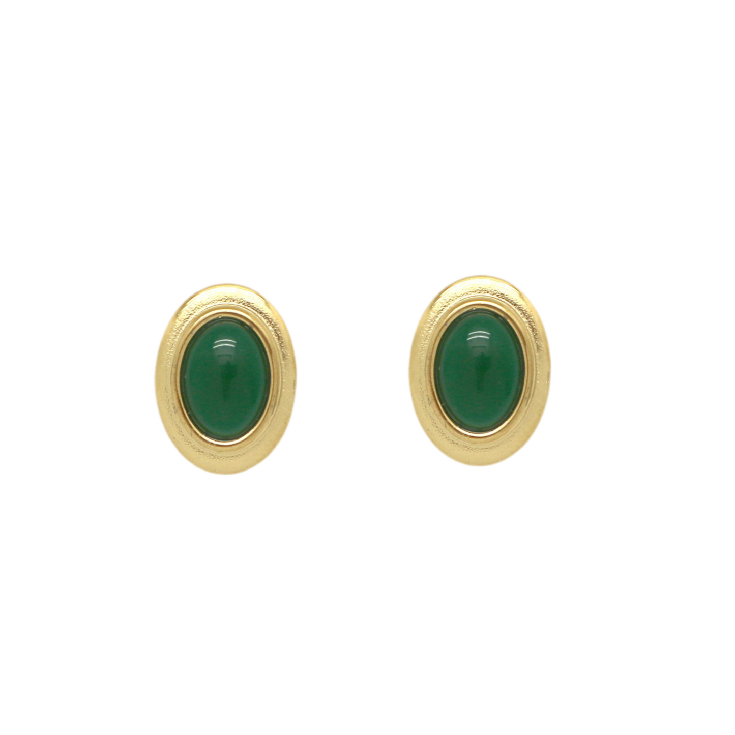 Boucles clous d’oreilles Solange - pierre naturelle Agate verte