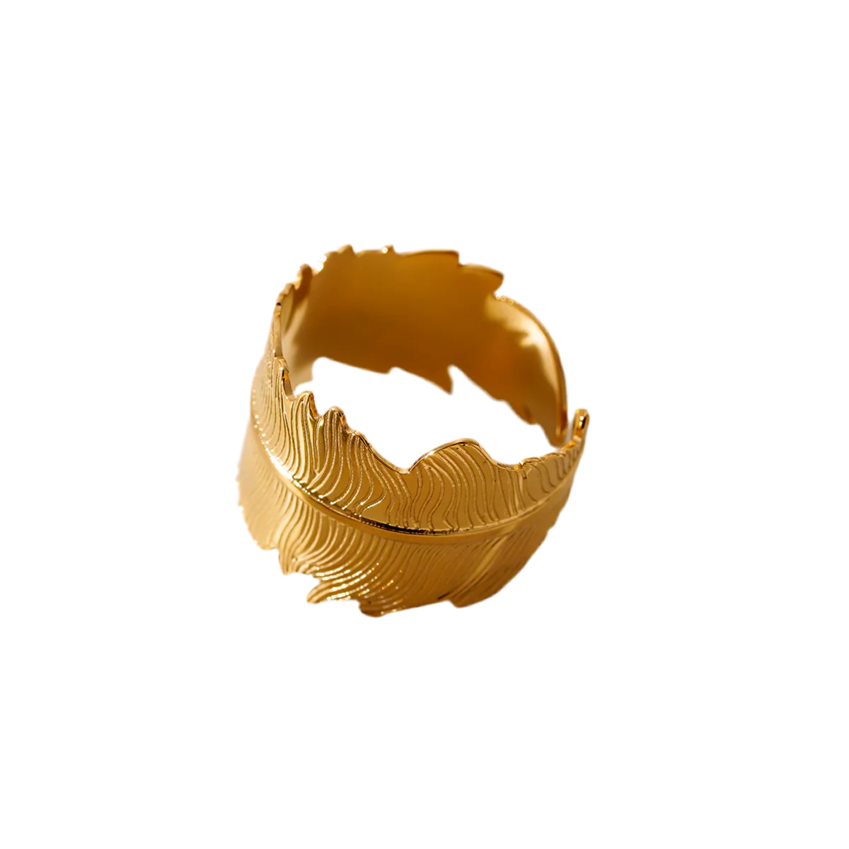 Bague Eden dorée feuille nature