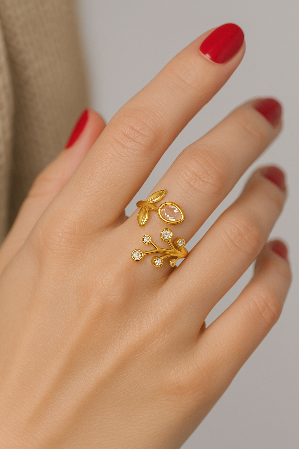 Bague Elise dorée et strass