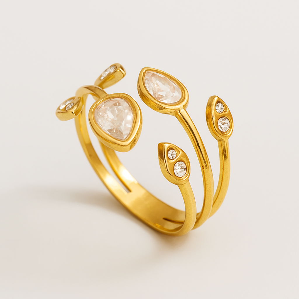 Bague Greta dorée et strass