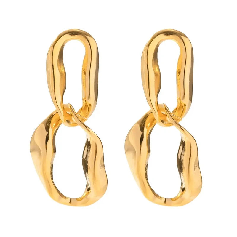 Boucles d'oreilles « Giulia » en acier inoxydable doré