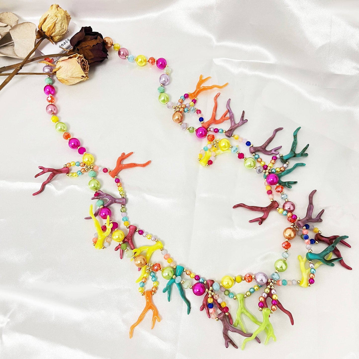 Collier Serena - branche inspiré corail