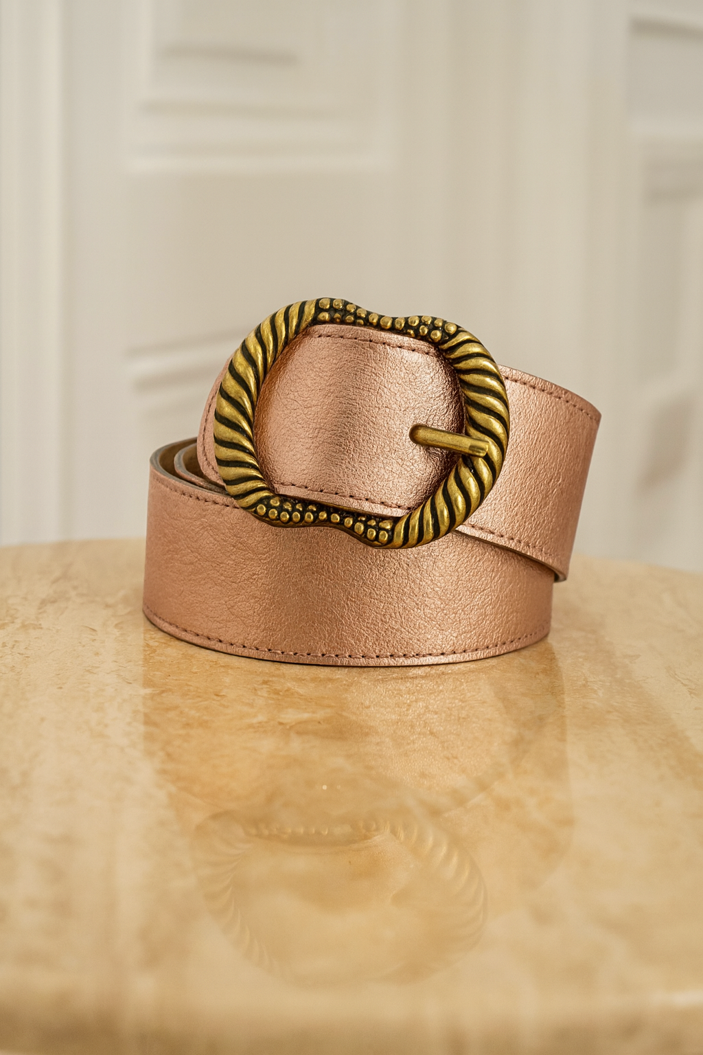 Ceinture Femme Noa en Cuir Métallisé – Largeur 4,6 cm – Style Sézane / Maje / Ba&sh - fabriquée en Italie