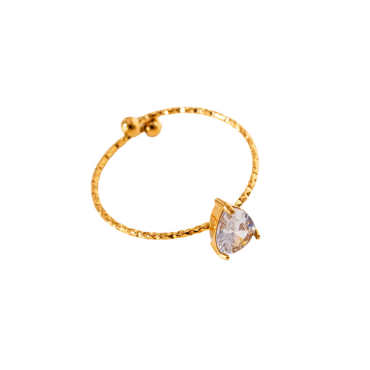 Bague Stellar dorée et diamant strass