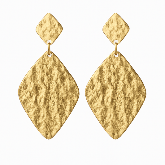 Boucles Lou pendantes martelées en acier inoxydable dorées pendantes