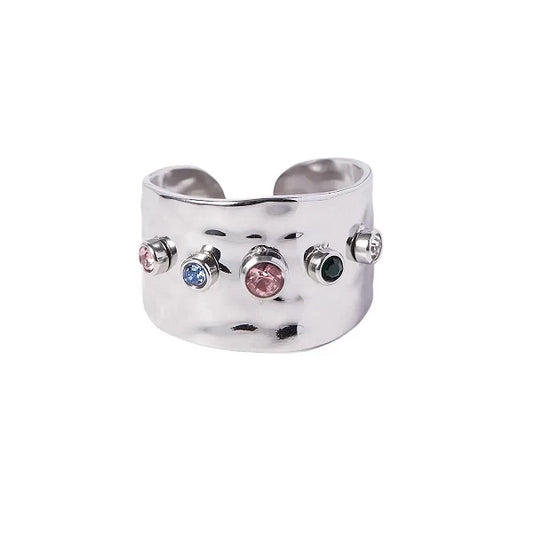 Bague Celia argent et pierres colorées