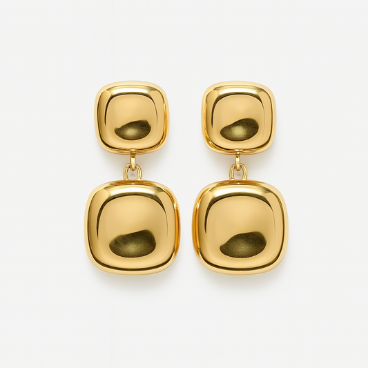 Boucles d’oreilles Zola dorée or pendantes