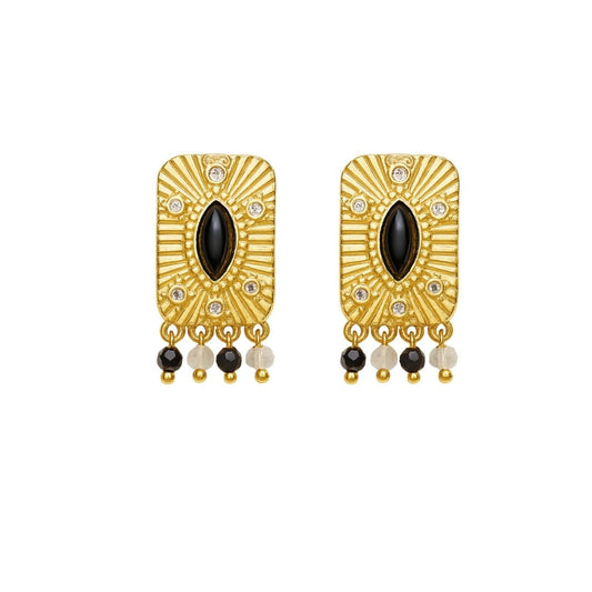 Boucles d’oreilles Allegria perles naturelles acier inoxydable doré