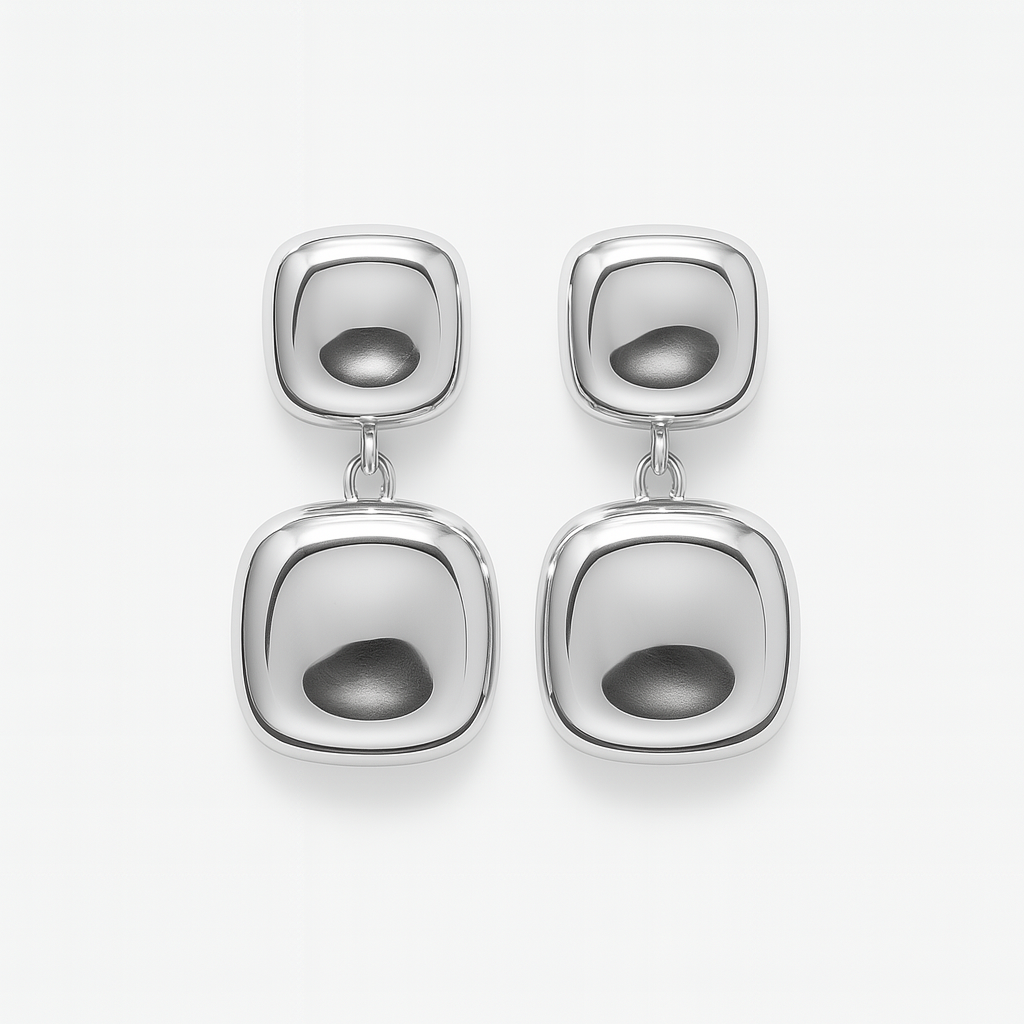 Boucles Zola argentée pendantes