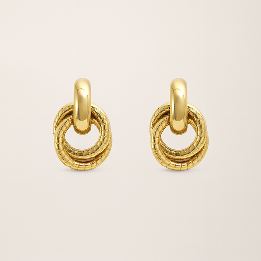 Boucles d’oreilles Cora - anneaux entrelacés - vintage chic
