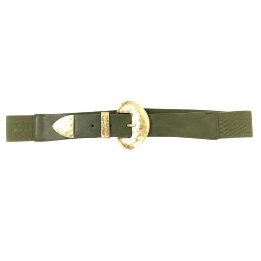 Ceinture Noé boucle doré kaki - élastique